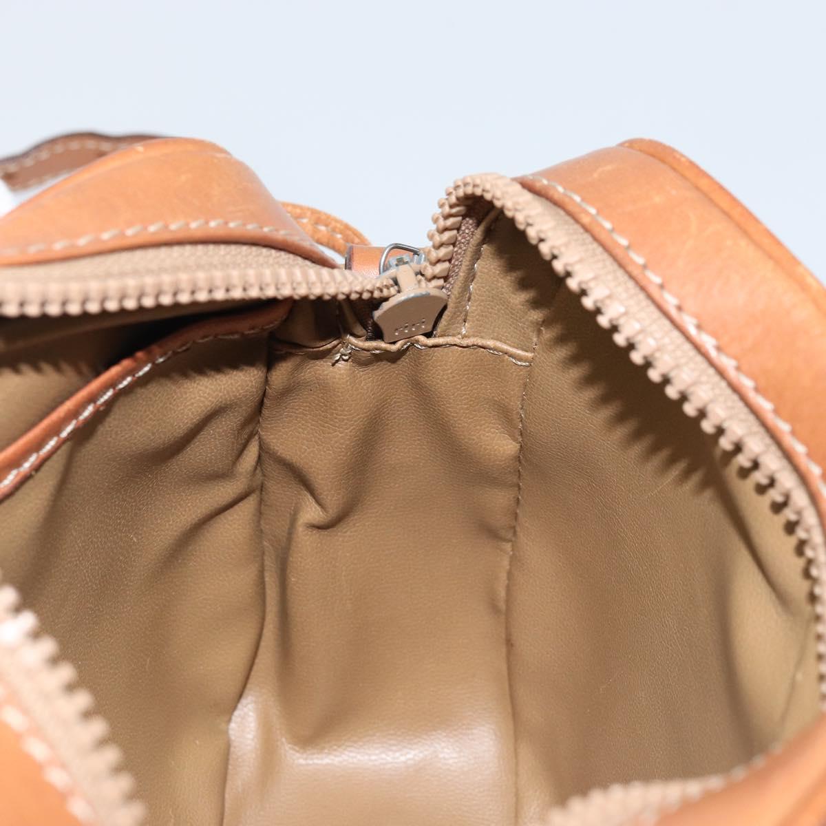 CELINE Macadam Canvas Shoulder Bag PVC Leather Brown Gold Auth ep13825A