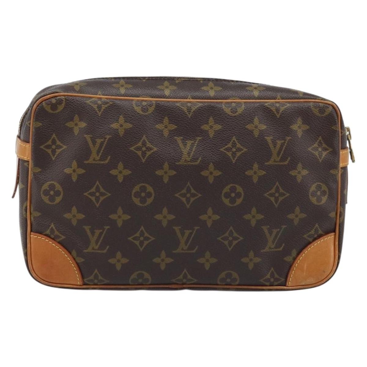 LOUIS VUITTON Monogram Compiegne 28 Clutch Bag M51845 LV Auth ep13837