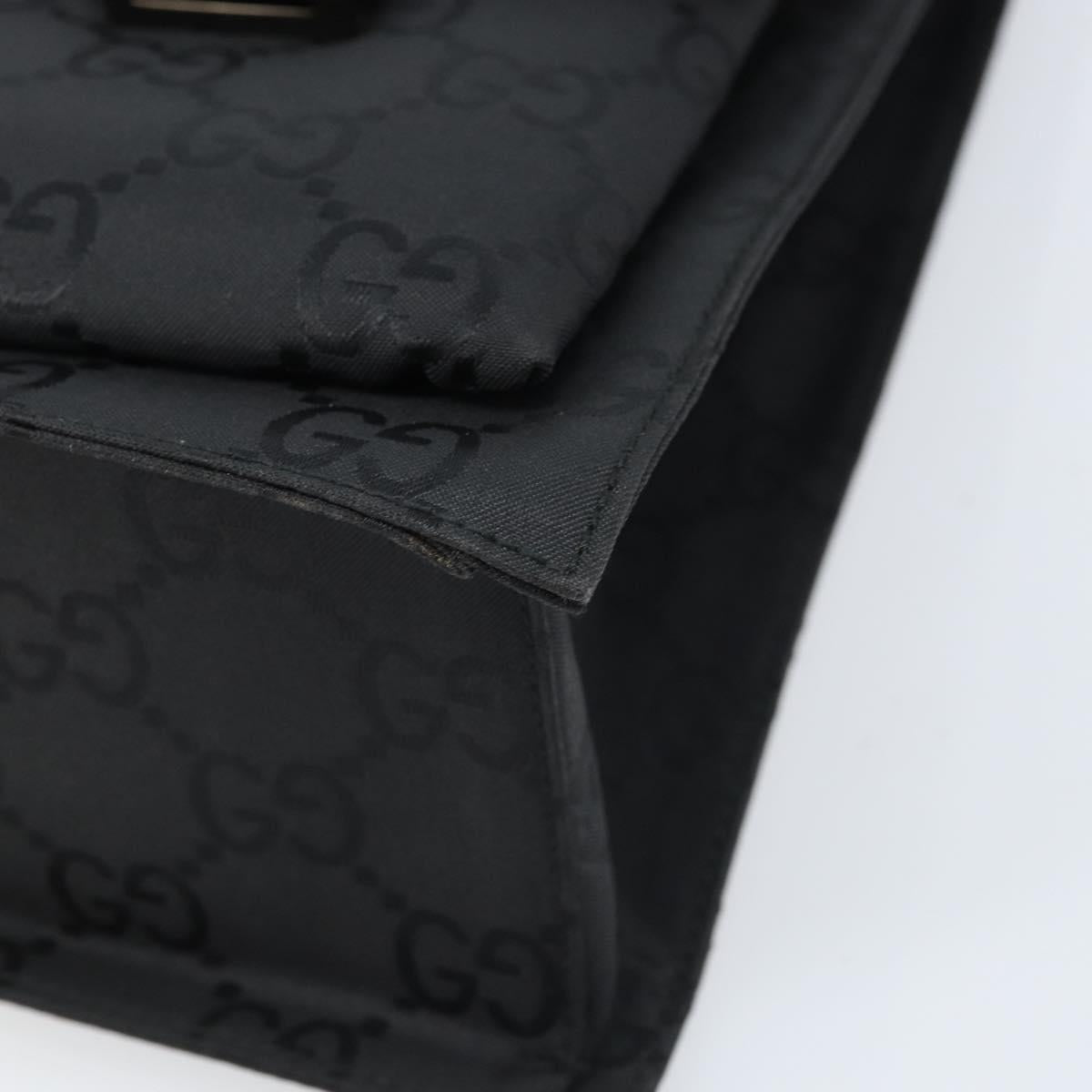 GUCCI GG Canvas Tote Bag Nylon Black Silver 002 1021 Auth ep13839