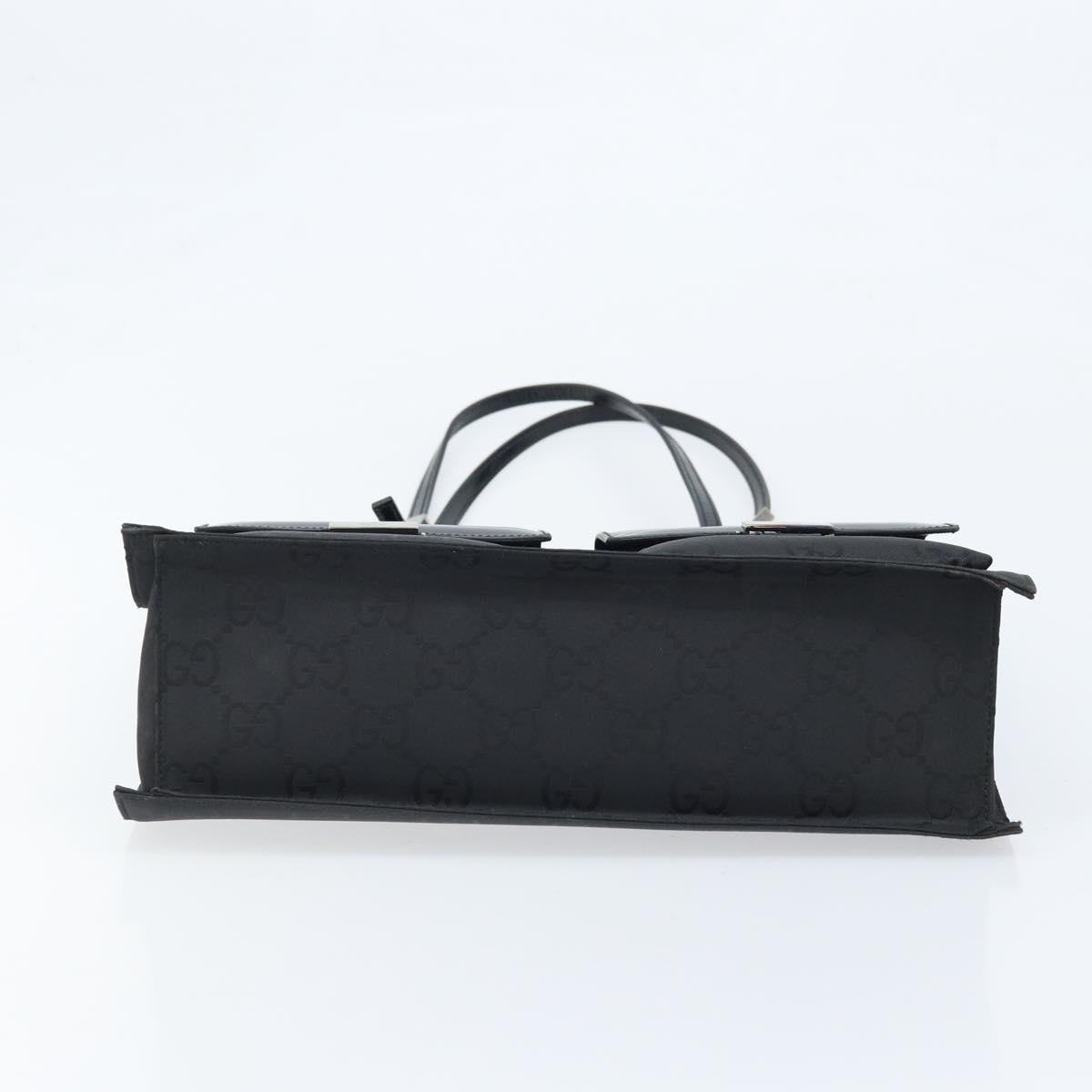 GUCCI GG Canvas Tote Bag Nylon Black Silver 002 1021 Auth ep13839