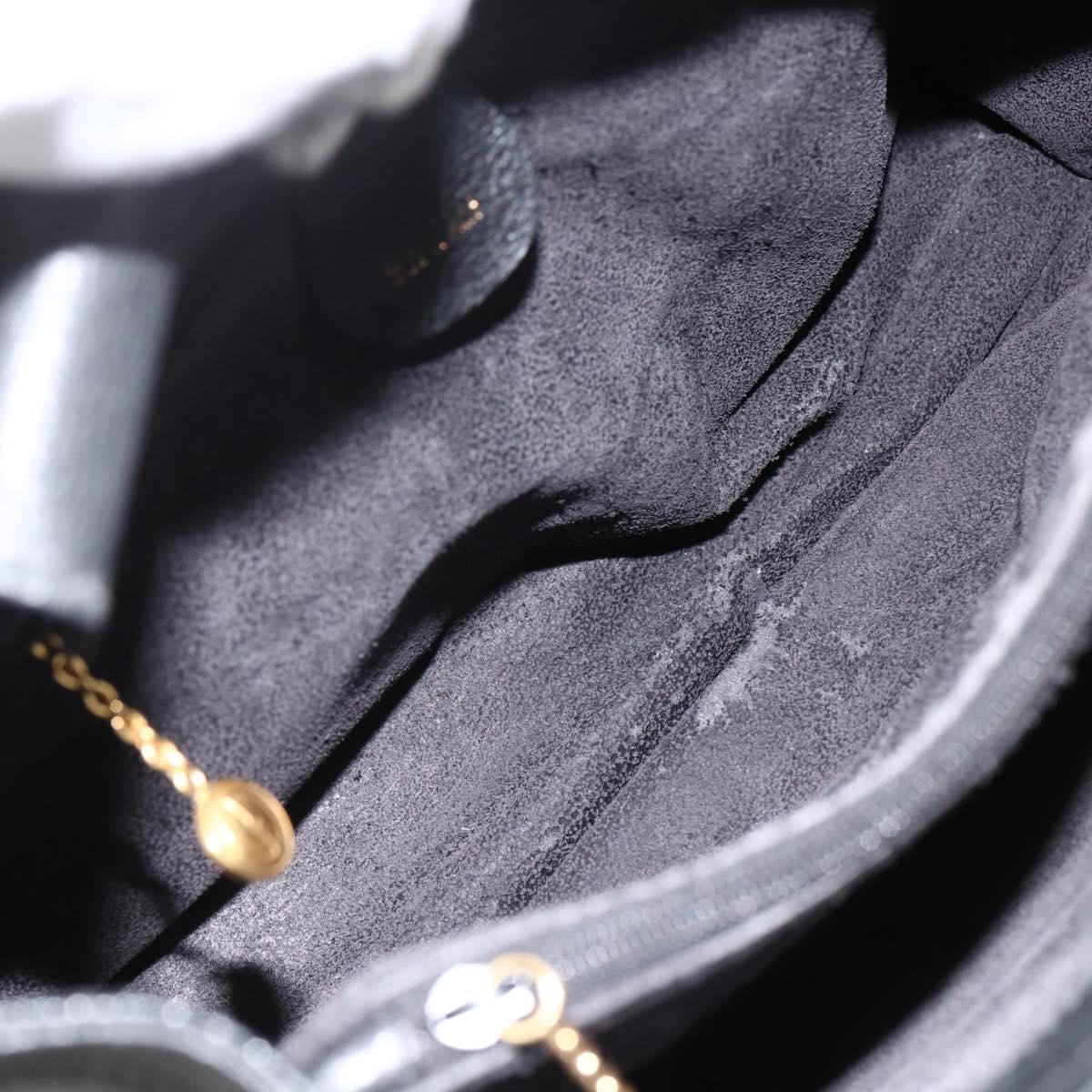 GUCCI Bamboo Hand Bag Leather Black Gold 002 853 0260 Auth ep13849