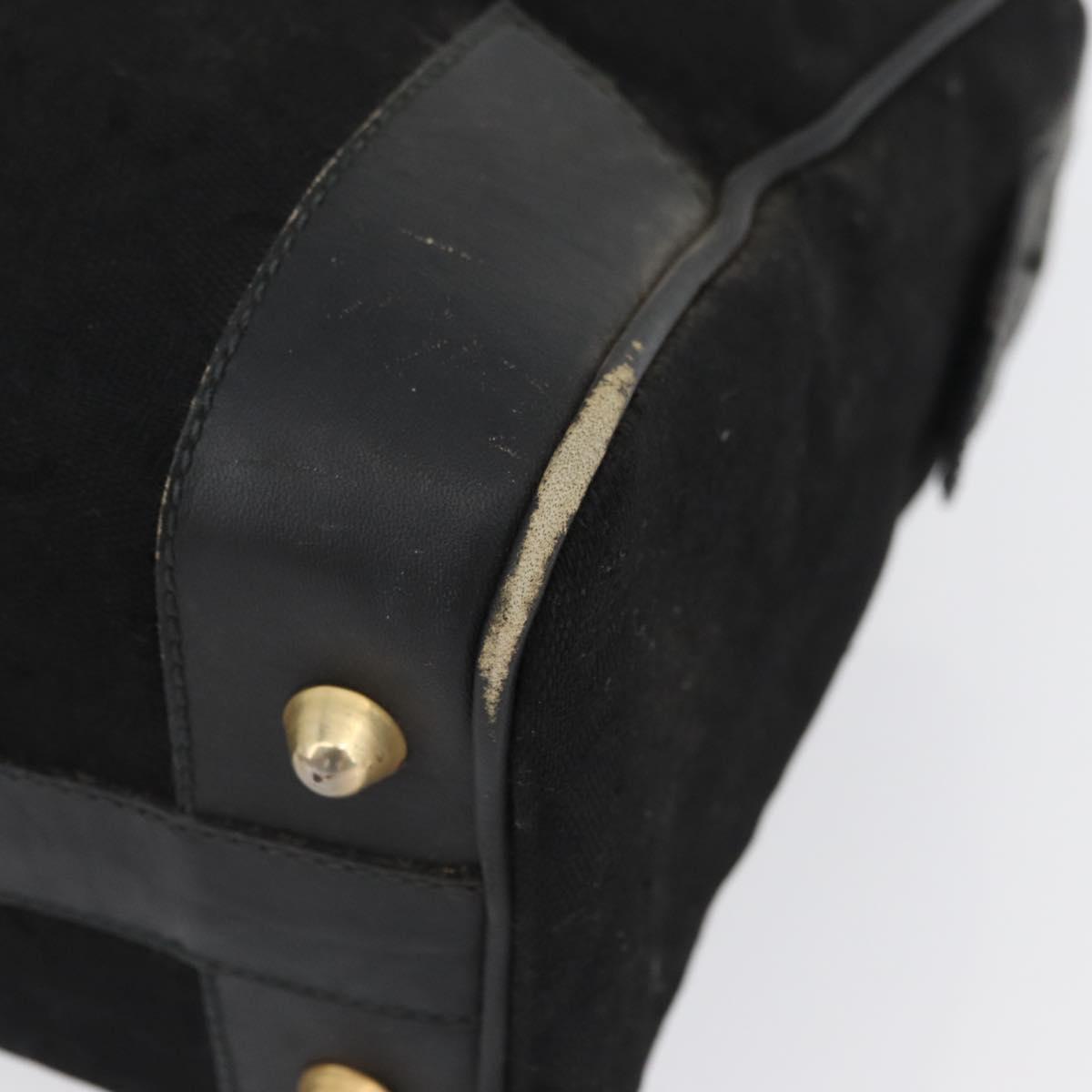 CELINE C Sulky Hand Bag Canvas Black Gold Auth ep13854