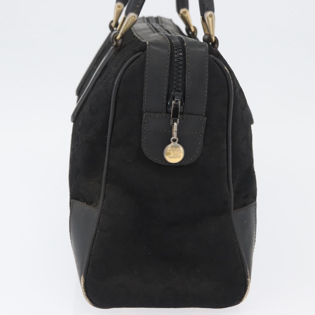 CELINE C Sulky Hand Bag Canvas Black Gold Auth ep13854