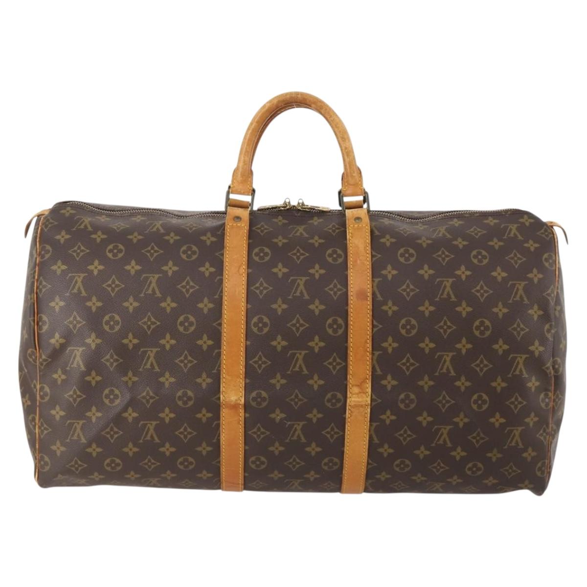 LOUIS VUITTON Monogram Keepall 55 Boston Bag M41424 LV Auth ep13859