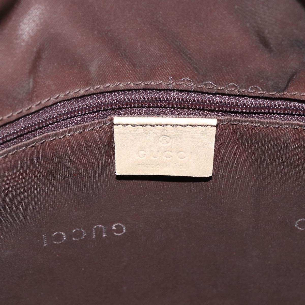 GUCCI Bamboo Hand Bag Leather 2way Beige Silver 001 1638 Auth ep13860