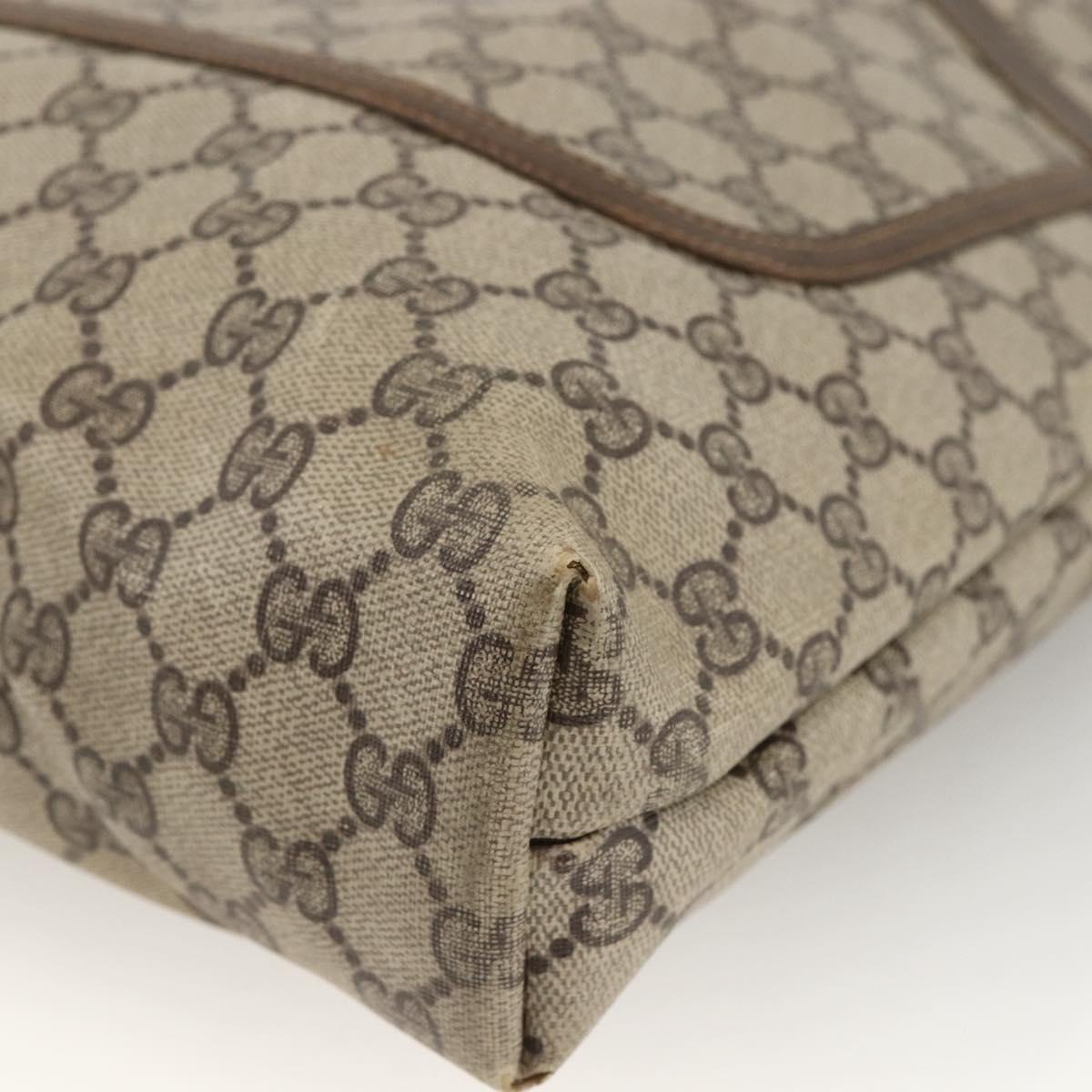 GUCCI GG Supreme Web Sherry Line Backpack PVC Beige Gold Auth ep13861
