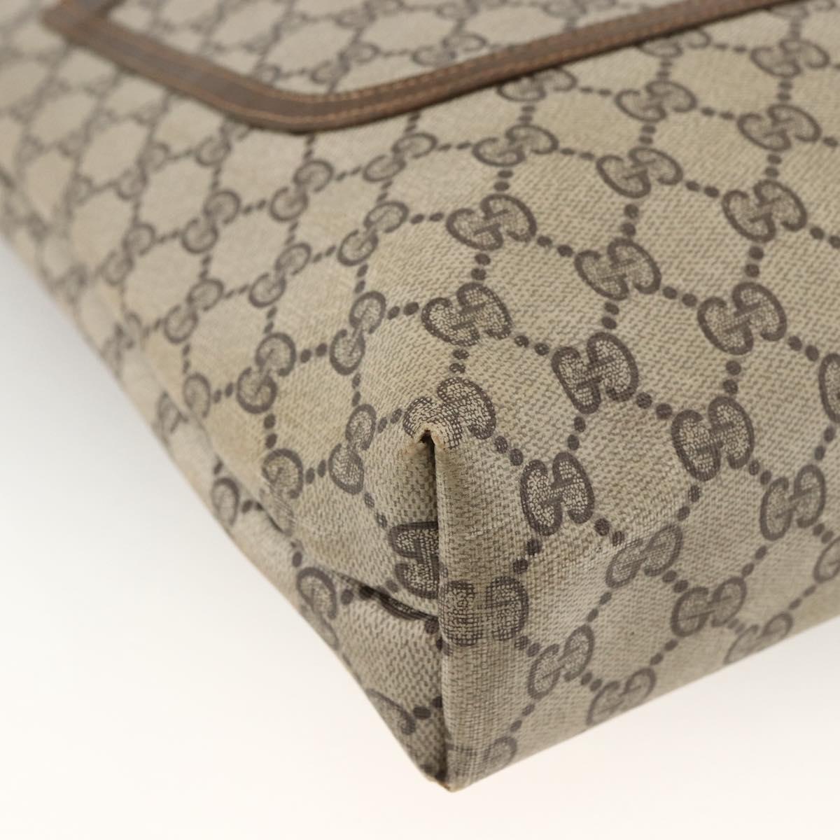 GUCCI GG Supreme Web Sherry Line Backpack PVC Beige Gold Auth ep13861