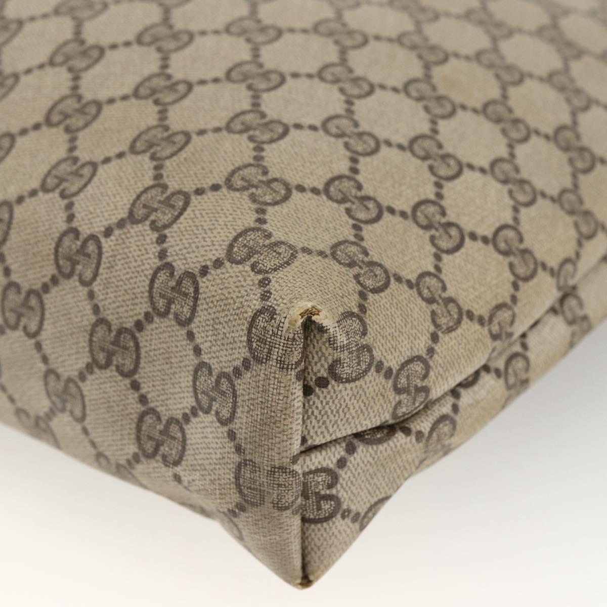 GUCCI GG Supreme Web Sherry Line Backpack PVC Beige Gold Auth ep13861