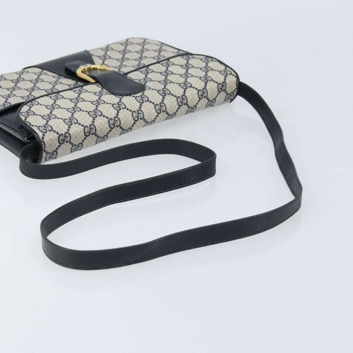 GUCCI GG Supreme Clutch Bag PVC Navy Gold 904 02 025 Auth ep13862