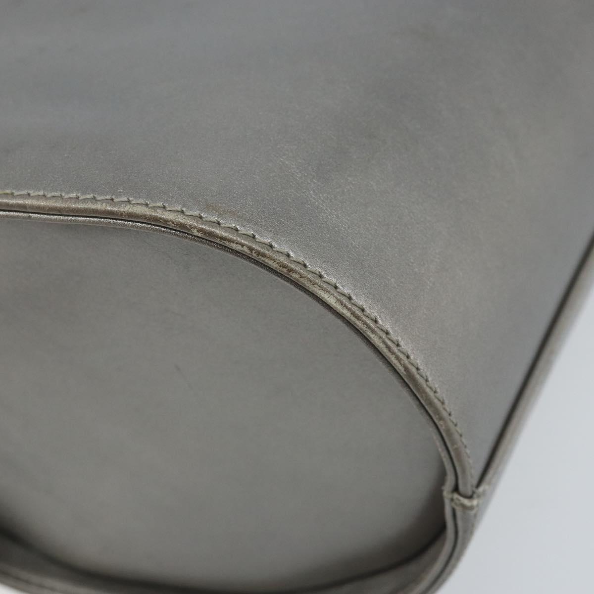 Salvatore Ferragamo Vala Hand Bag Leather Silver Auth ep13866