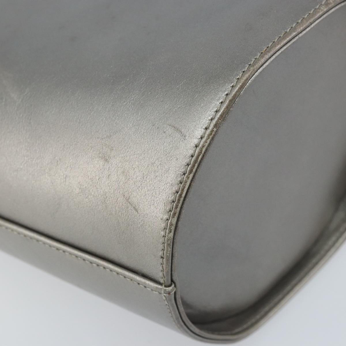 Salvatore Ferragamo Vala Hand Bag Leather Silver Auth ep13866