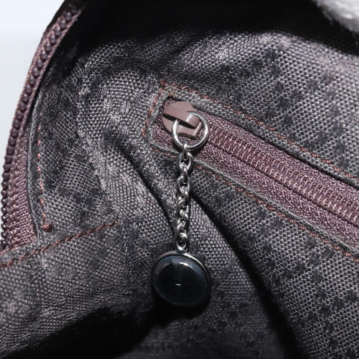 GUCCI Bamboo Hand Bag Nylon Brown Silver 000 2040 0538 Auth ep13874