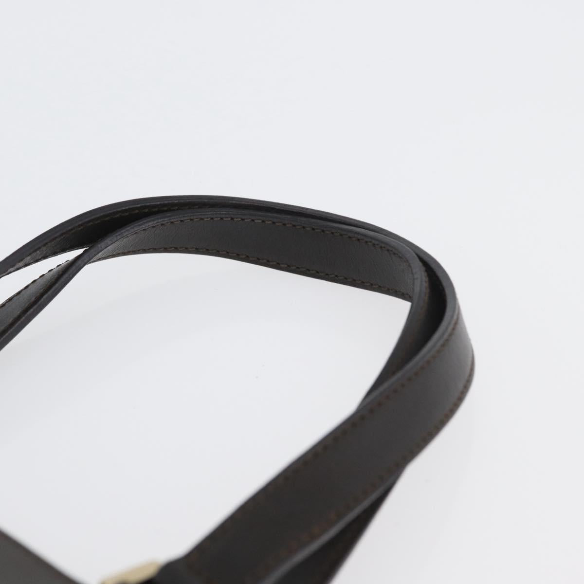 CELINE C Macadam Canvas Hand Bag White Gold Auth ep13890A