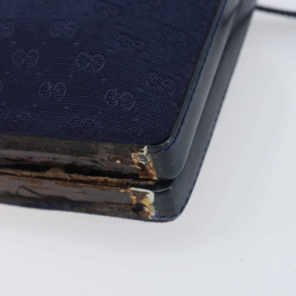 GUCCI Micro GG Supreme Shoulder Bag Navy Gold Auth ep13891