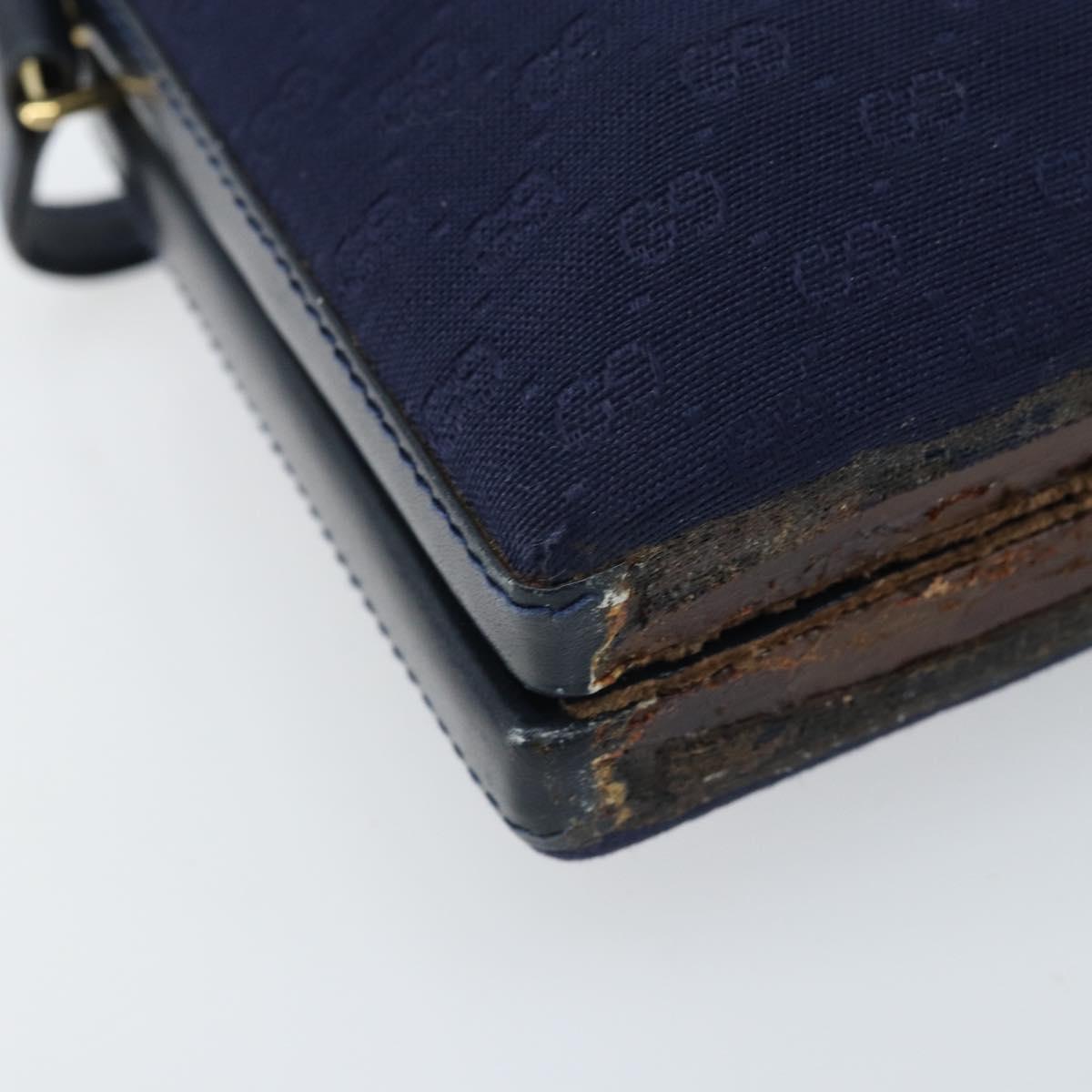 GUCCI Micro GG Supreme Shoulder Bag Navy Gold Auth ep13891