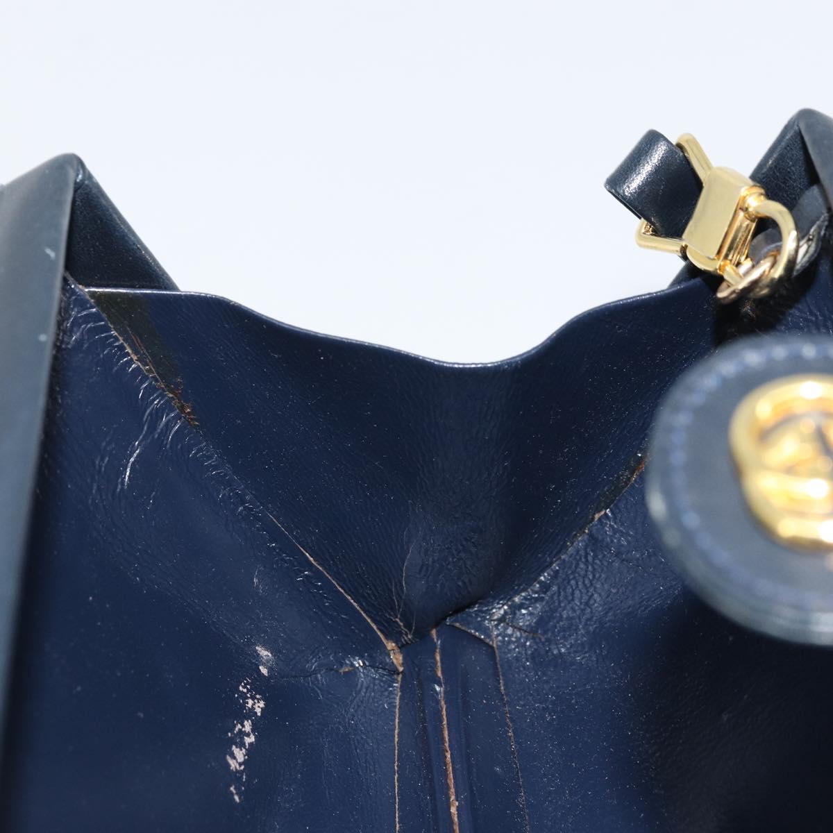 GUCCI Micro GG Supreme Shoulder Bag Navy Gold Auth ep13891
