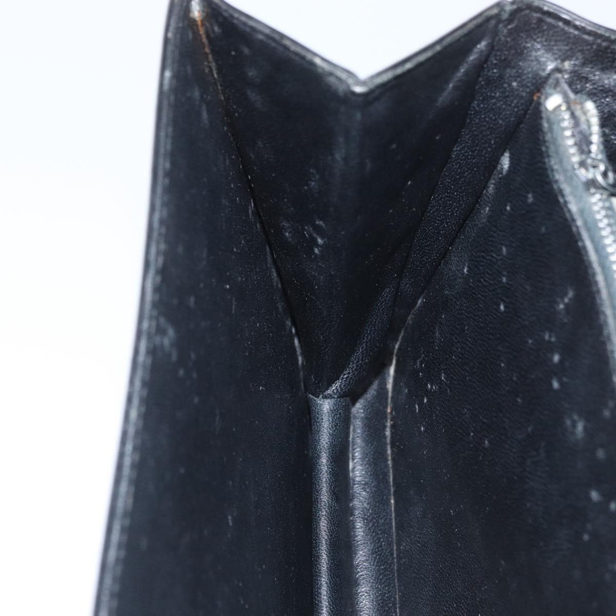 GUCCI Hand Bag Leather Black Gold Auth ep13892