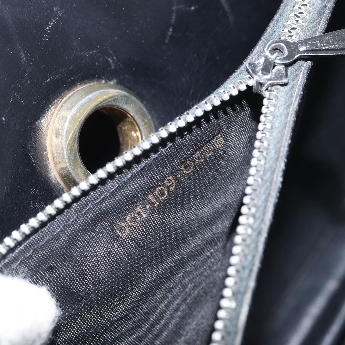 GUCCI Hand Bag Leather Black Gold Auth ep13892