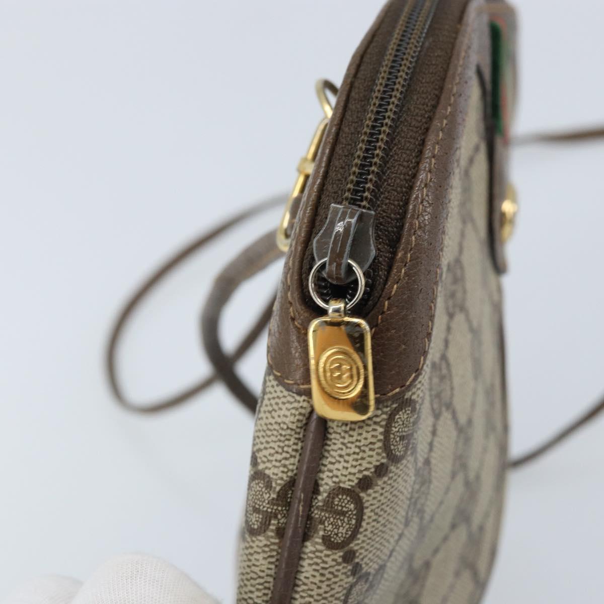 GUCCI GG Supreme Web Sherry Line Bag PVC Beige Gold 904 02 047 Auth ep13893