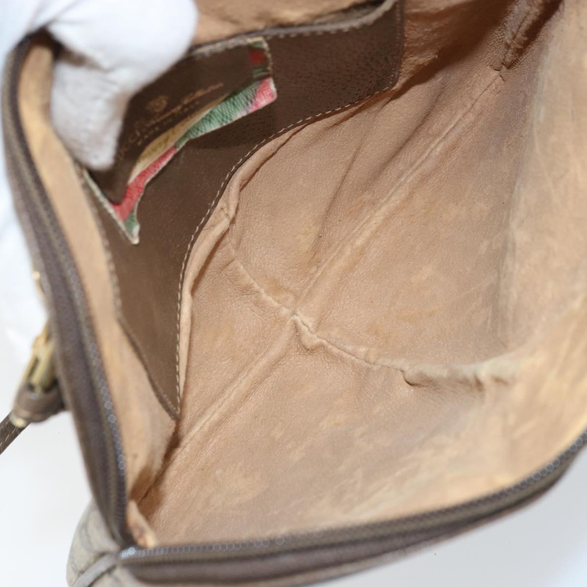 GUCCI GG Supreme Web Sherry Line Bag PVC Beige Gold 904 02 047 Auth ep13893