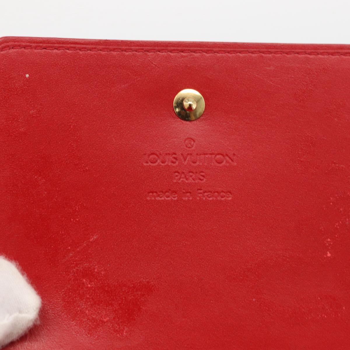 LOUIS VUITTON Monogram Vernis Walker Wallet Red M91153 LV Auth ep13908
