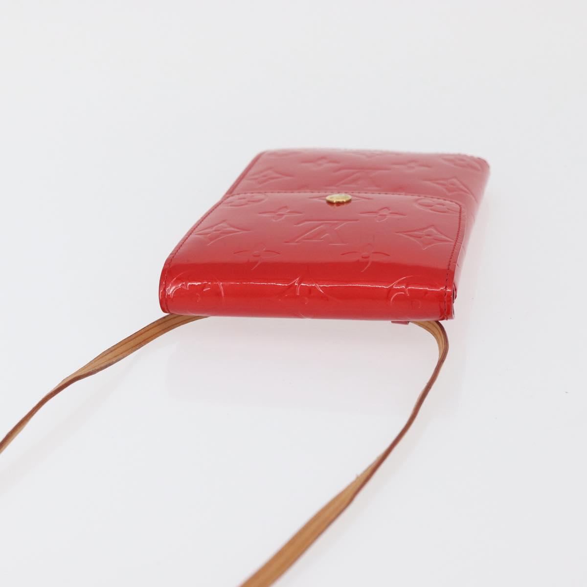 LOUIS VUITTON Monogram Vernis Walker Wallet Red M91153 LV Auth ep13908