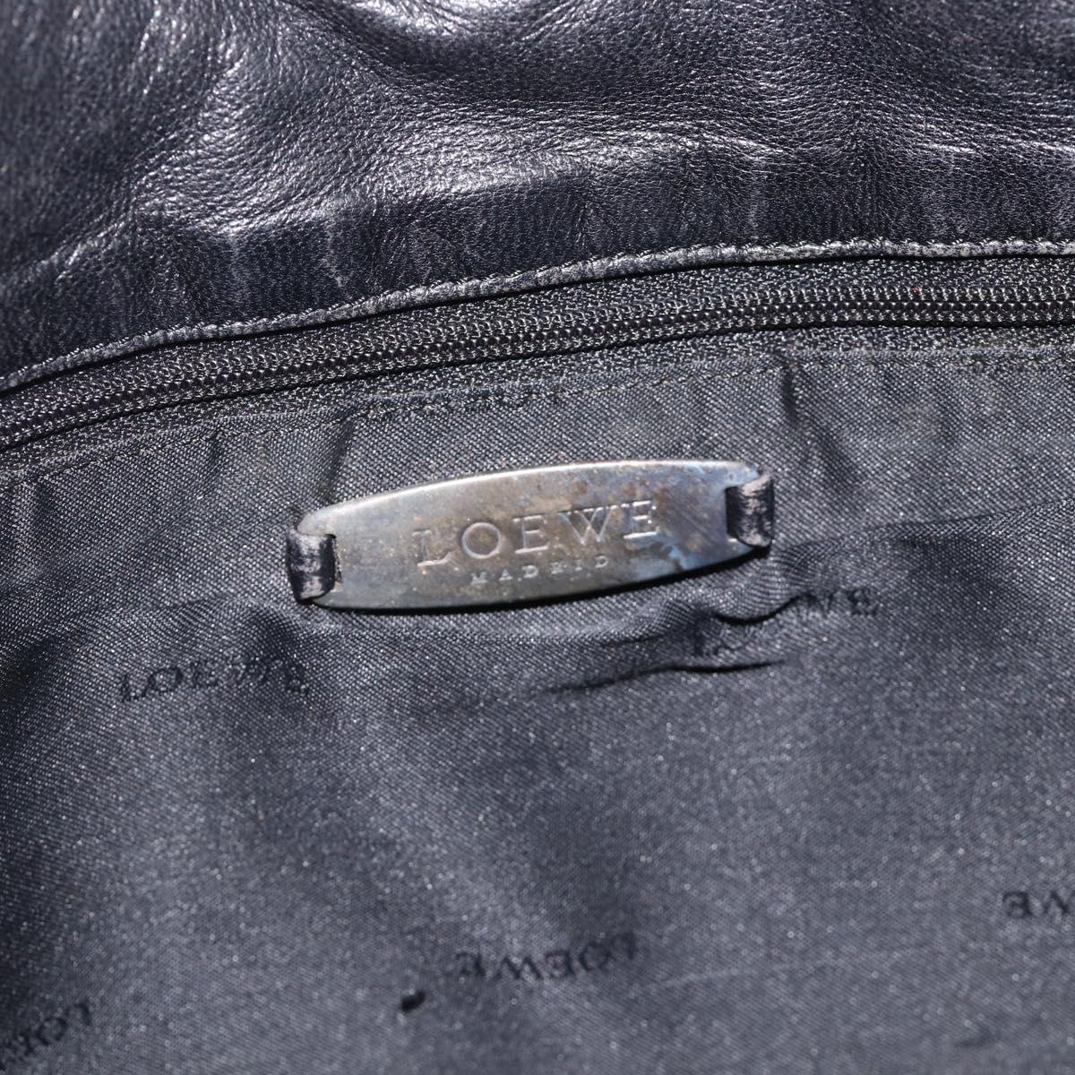 LOEWE Shoulder Bag Leather Black Auth ep13912