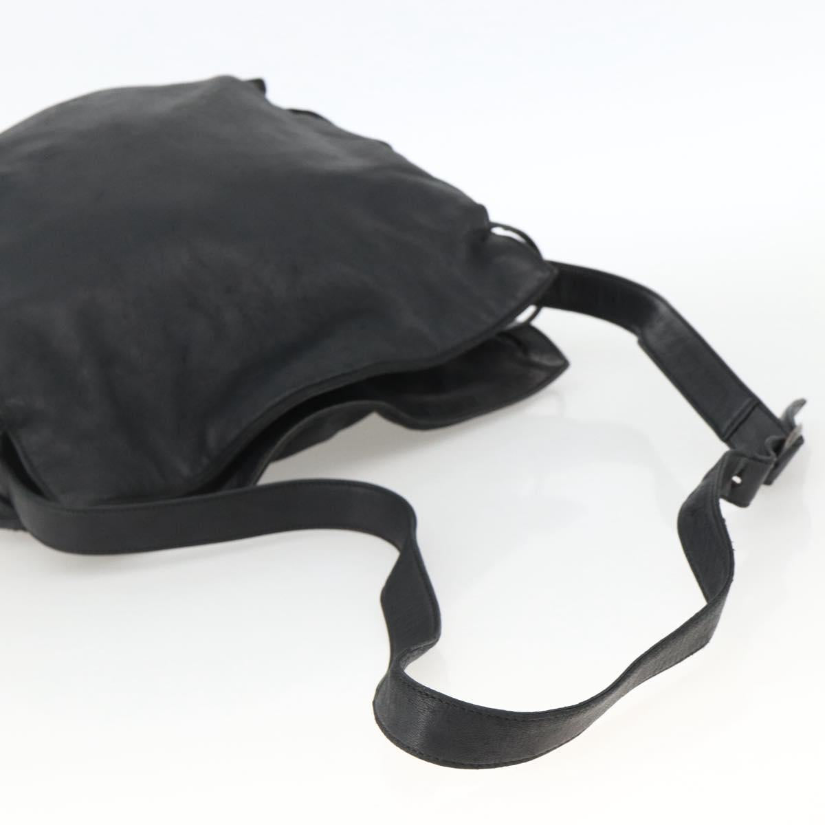 LOEWE Shoulder Bag Leather Black Auth ep13912