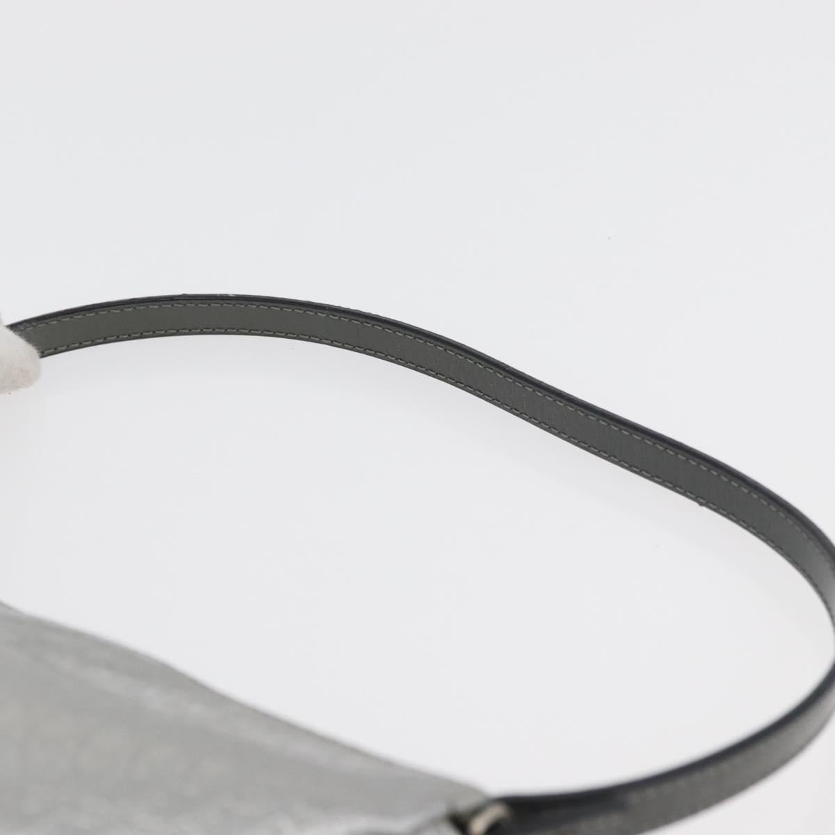 Christian Dior Trotter Canvas Saddle Accessory Pouch PVC Silver Auth ep13915A