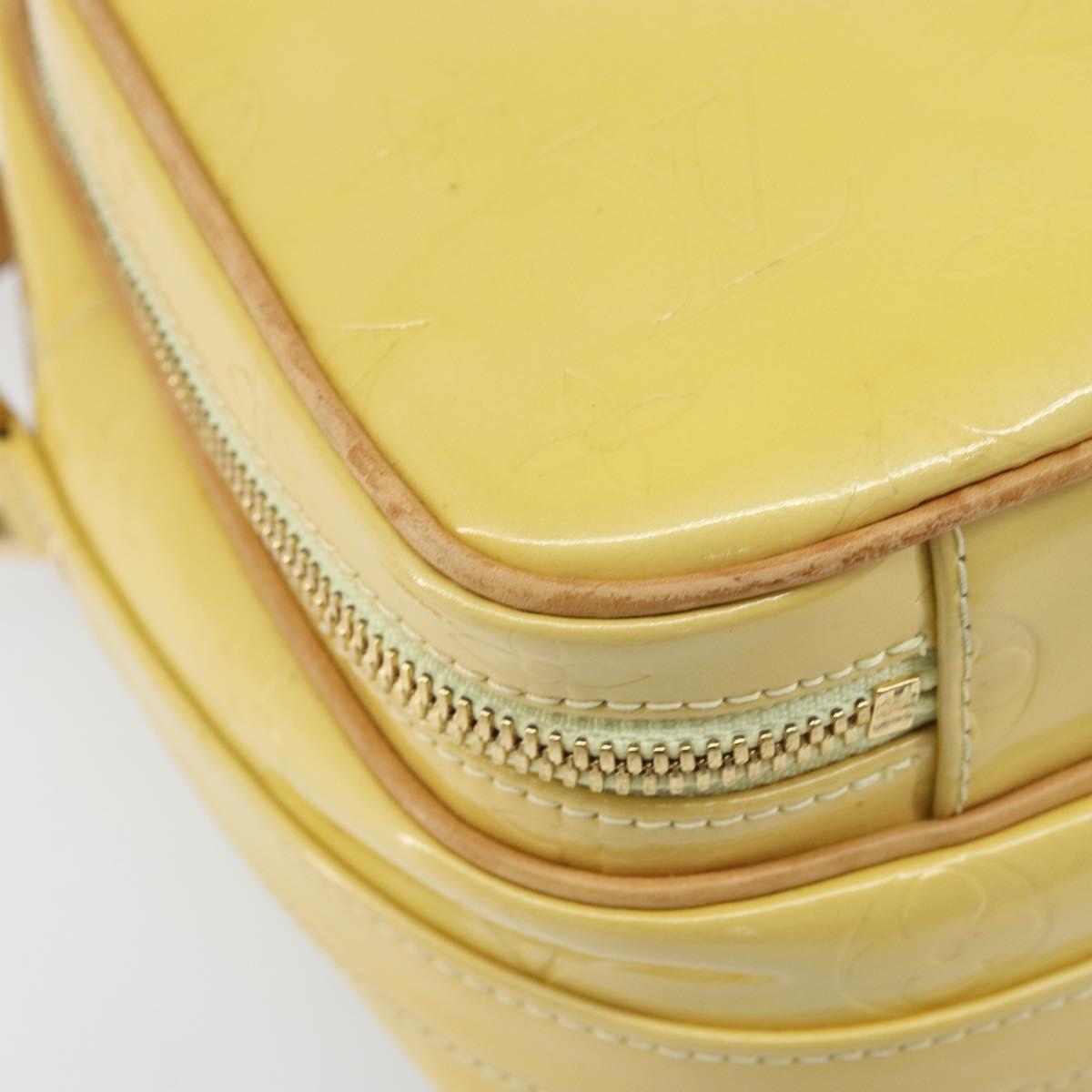 LOUIS VUITTON Monogram Vernis Wooster Bag Lime Yellow M91075 LV Auth ep13931