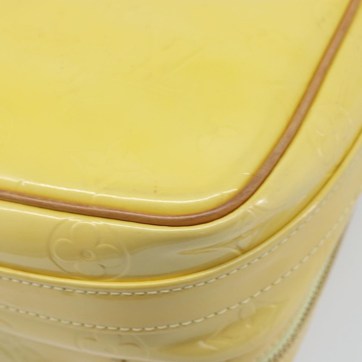 LOUIS VUITTON Monogram Vernis Wooster Bag Lime Yellow M91075 LV Auth ep13931