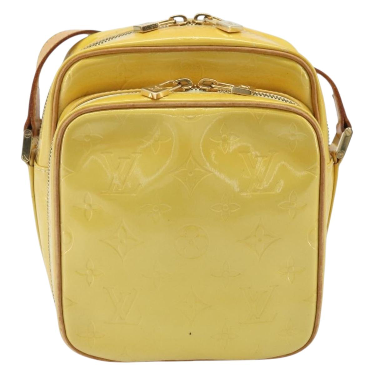 LOUIS VUITTON Monogram Vernis Wooster Bag Lime Yellow M91075 LV Auth ep13931