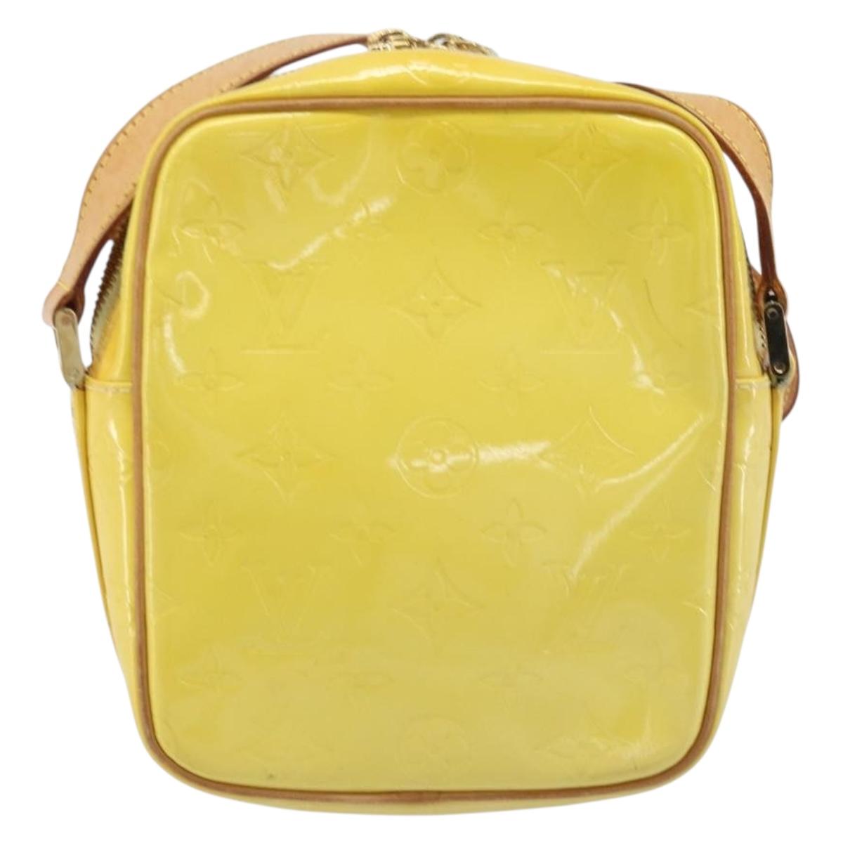 LOUIS VUITTON Monogram Vernis Wooster Bag Lime Yellow M91075 LV Auth ep13931