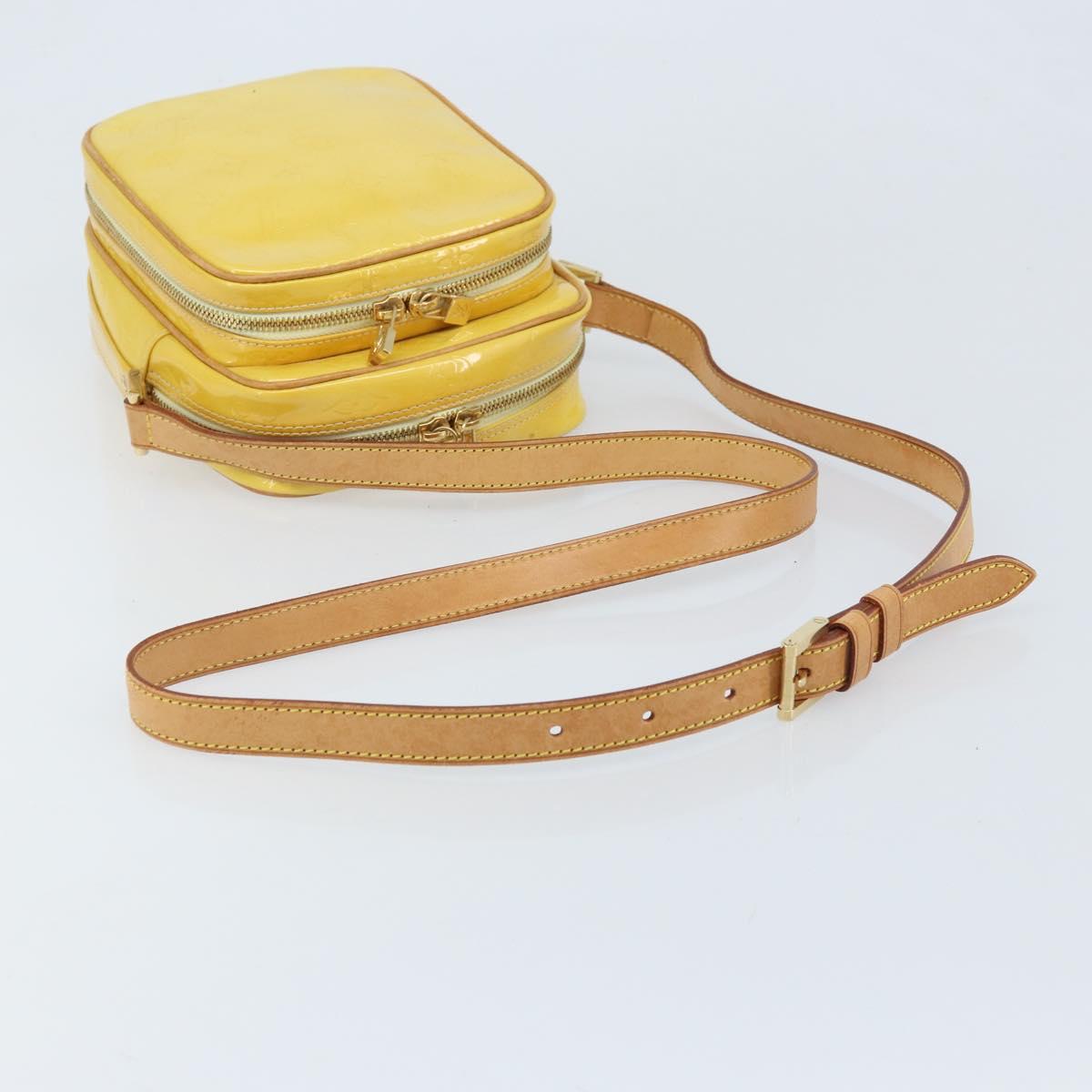 LOUIS VUITTON Monogram Vernis Wooster Bag Lime Yellow M91075 LV Auth ep13931
