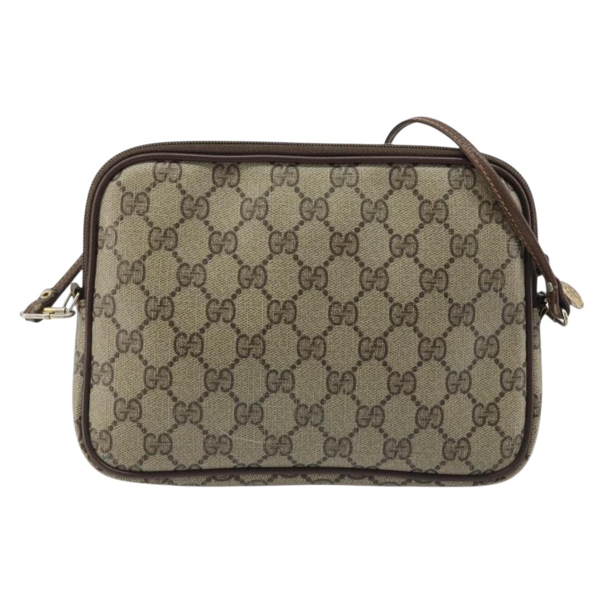 GUCCI GG Supreme Shoulder Bag PVC Beige Gold 97 02 068 Auth ep13934