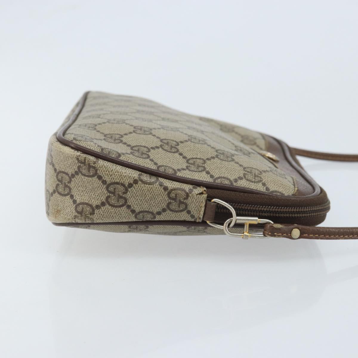 GUCCI GG Supreme Shoulder Bag PVC Beige Gold 97 02 068 Auth ep13934