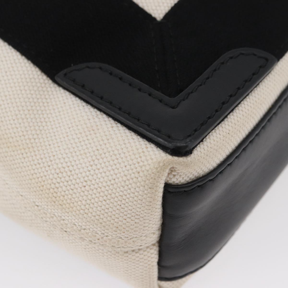 BALENCIAGA Navy Cabas XS Bag Canvas Leather White Navy 390346 Auth ep13935