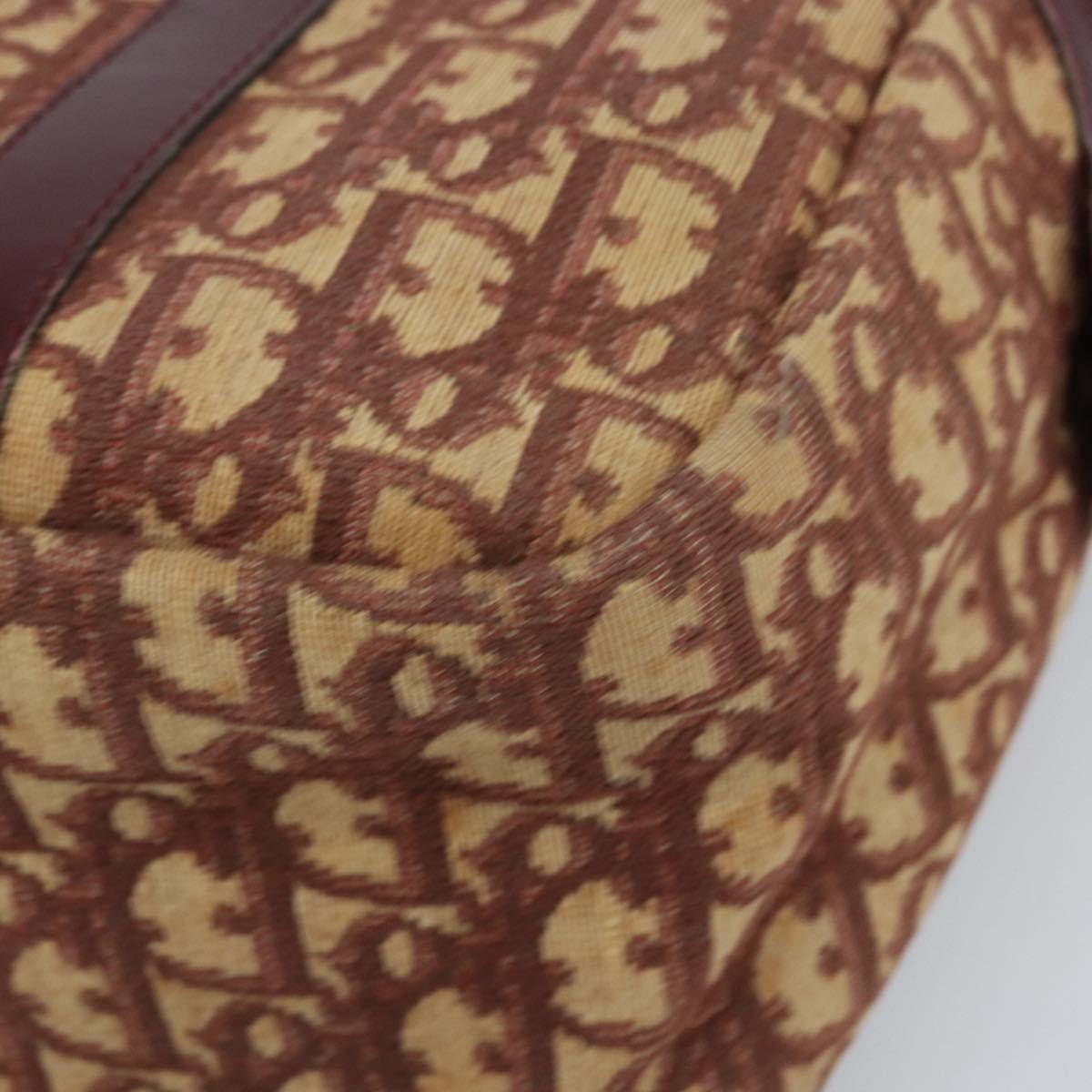 Christian Dior Trotter Canvas Hand Bag Red Gold Auth ep13938