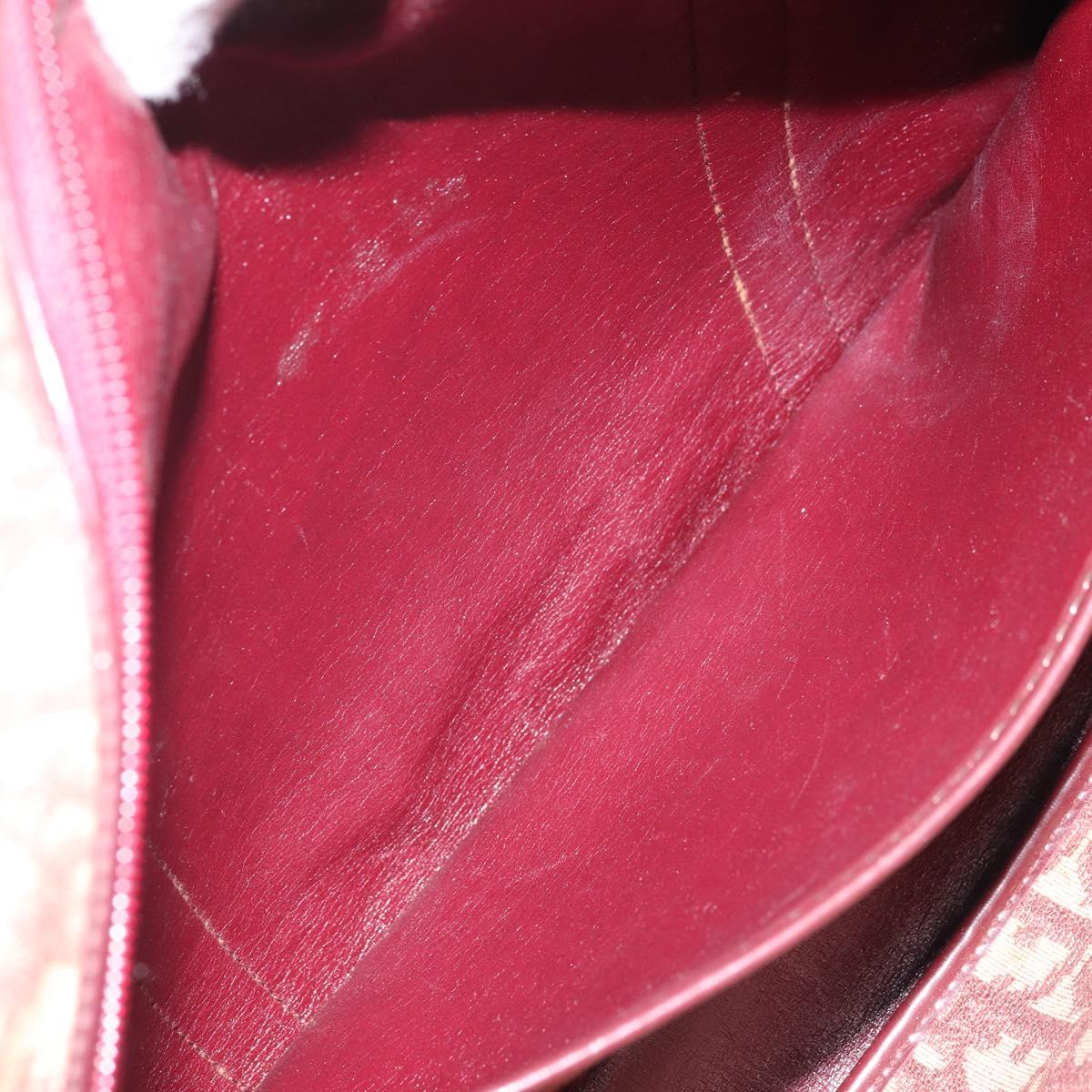 Christian Dior Trotter Canvas Hand Bag Red Gold Auth ep13938