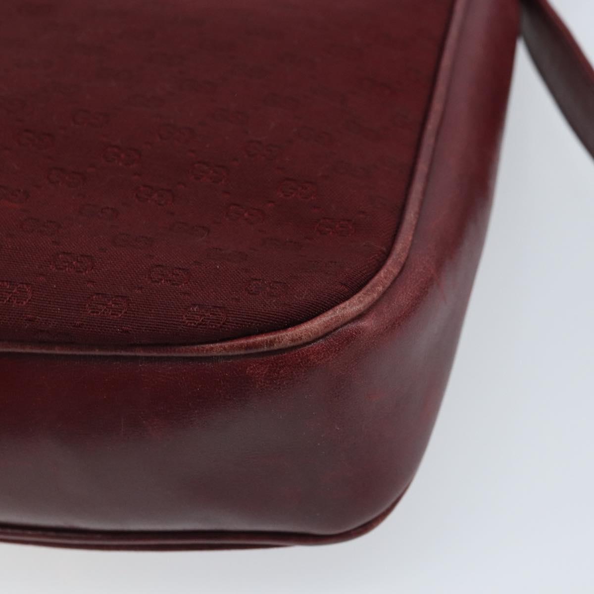 GUCCI Micro GG Supreme Shoulder Bag Bordeaux Gold Auth ep13943