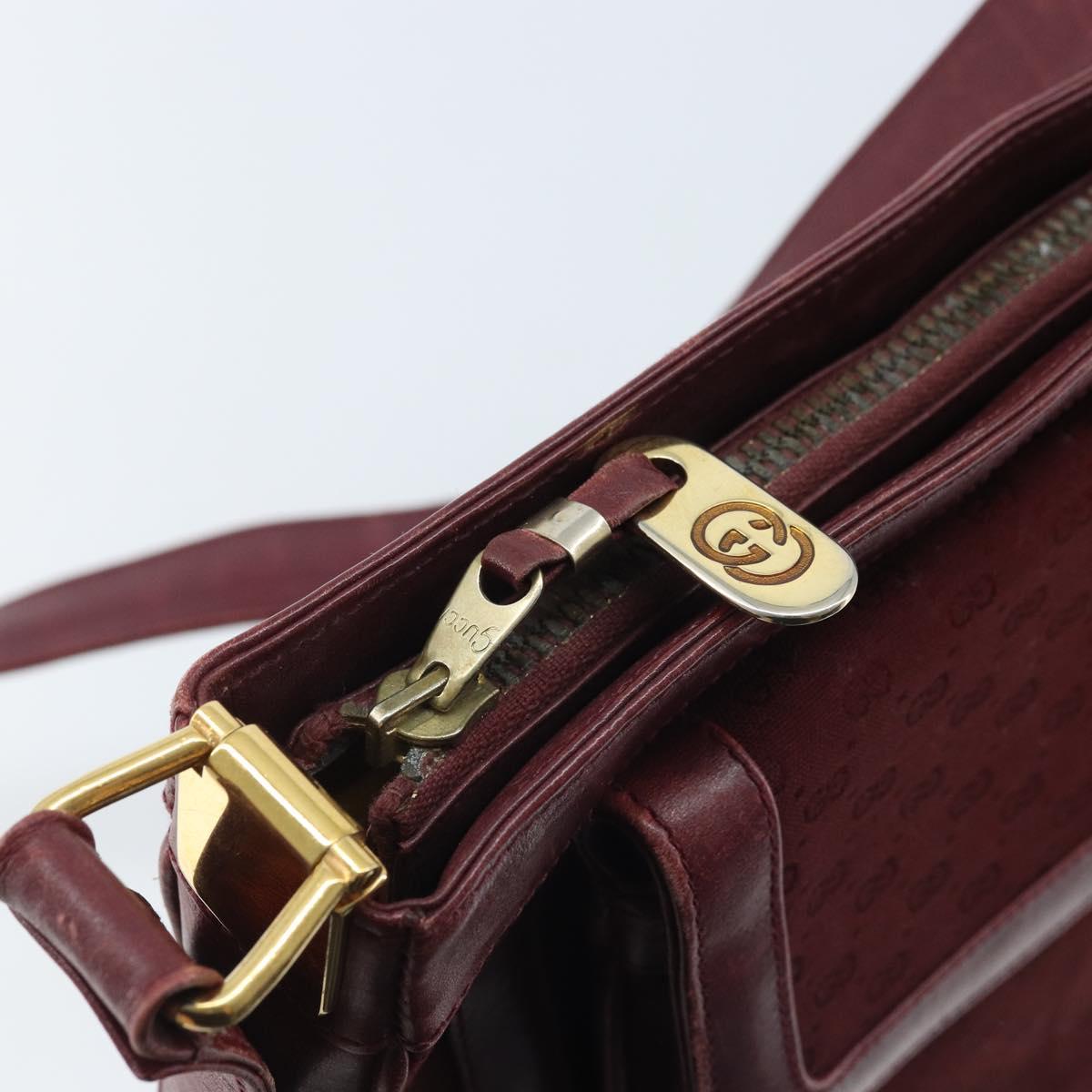 GUCCI Micro GG Supreme Shoulder Bag Bordeaux Gold Auth ep13943