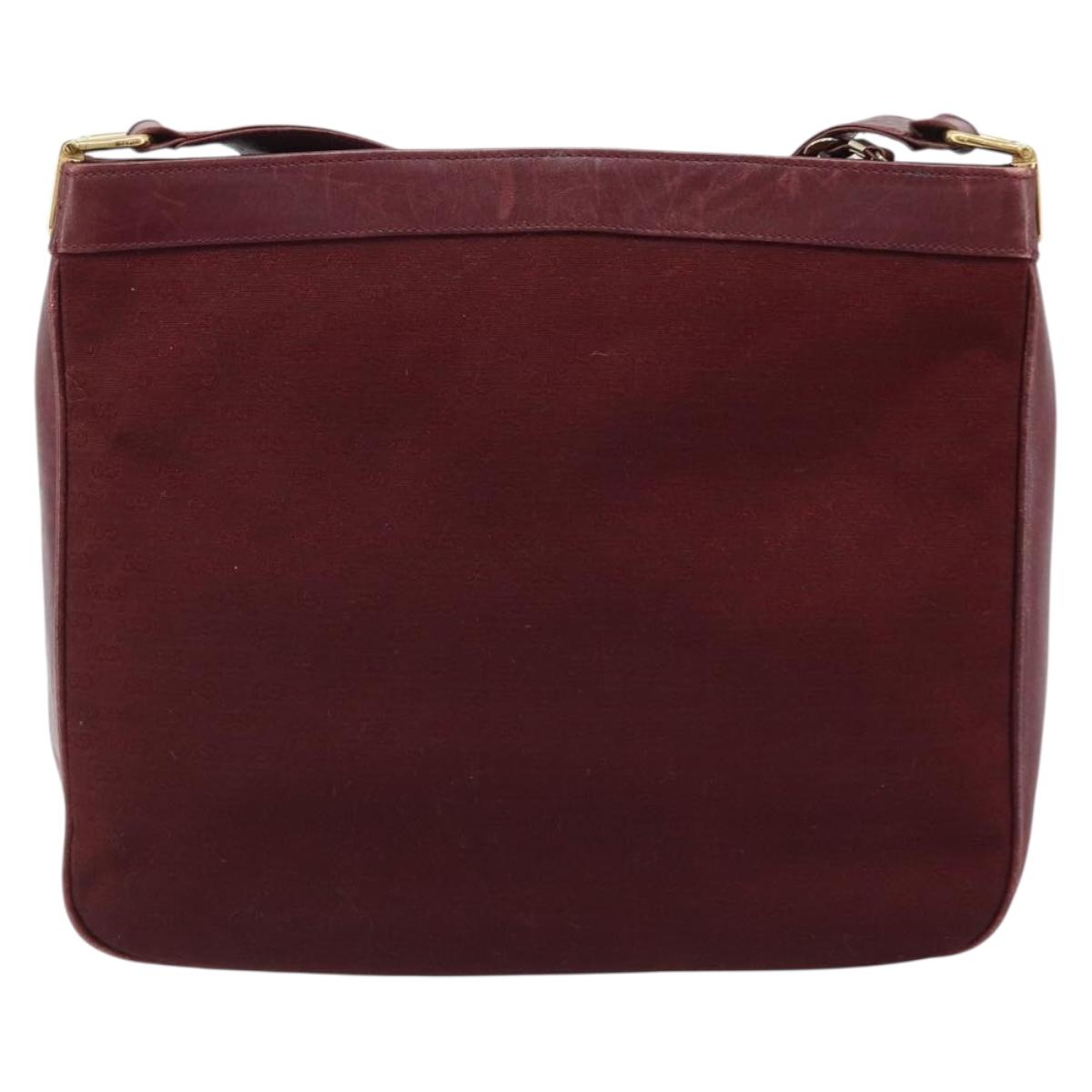 GUCCI Micro GG Supreme Shoulder Bag Bordeaux Gold Auth ep13943