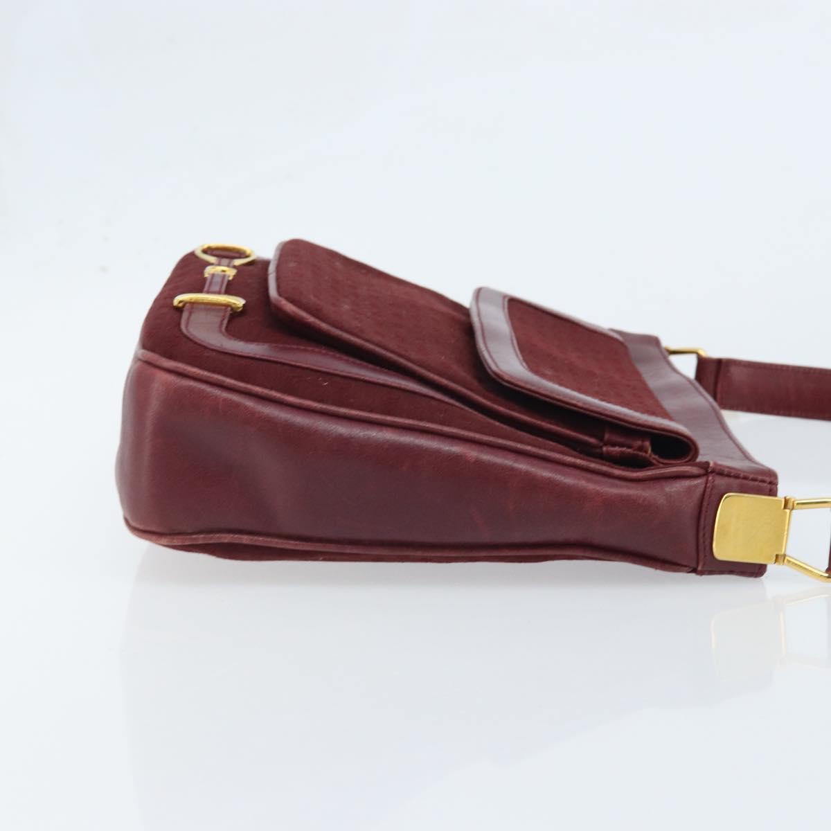 GUCCI Micro GG Supreme Shoulder Bag Bordeaux Gold Auth ep13943