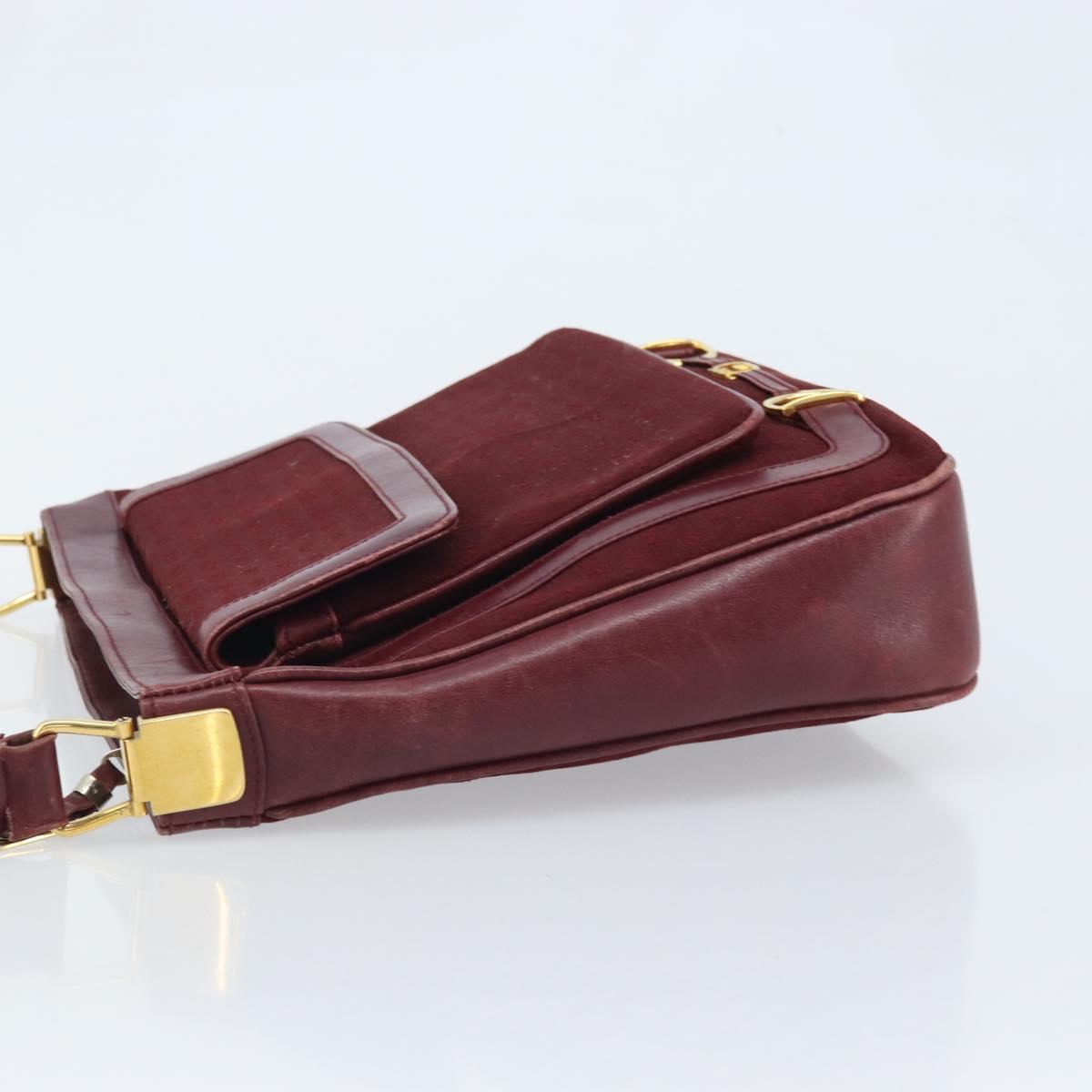 GUCCI Micro GG Supreme Shoulder Bag Bordeaux Gold Auth ep13943