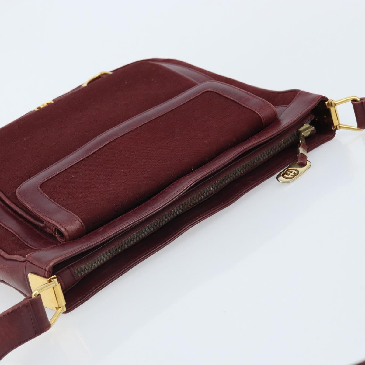 GUCCI Micro GG Supreme Shoulder Bag Bordeaux Gold Auth ep13943