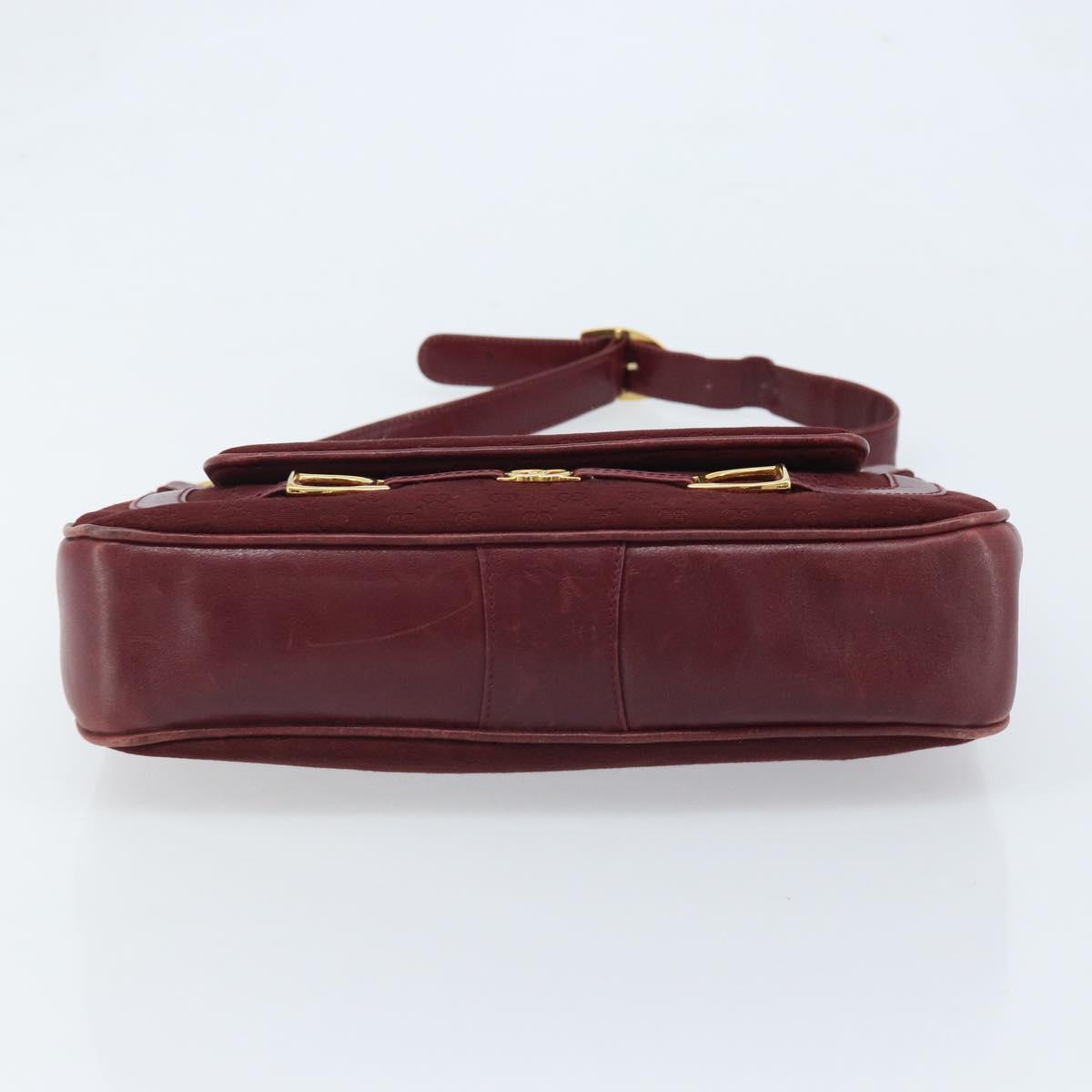 GUCCI Micro GG Supreme Shoulder Bag Bordeaux Gold Auth ep13943