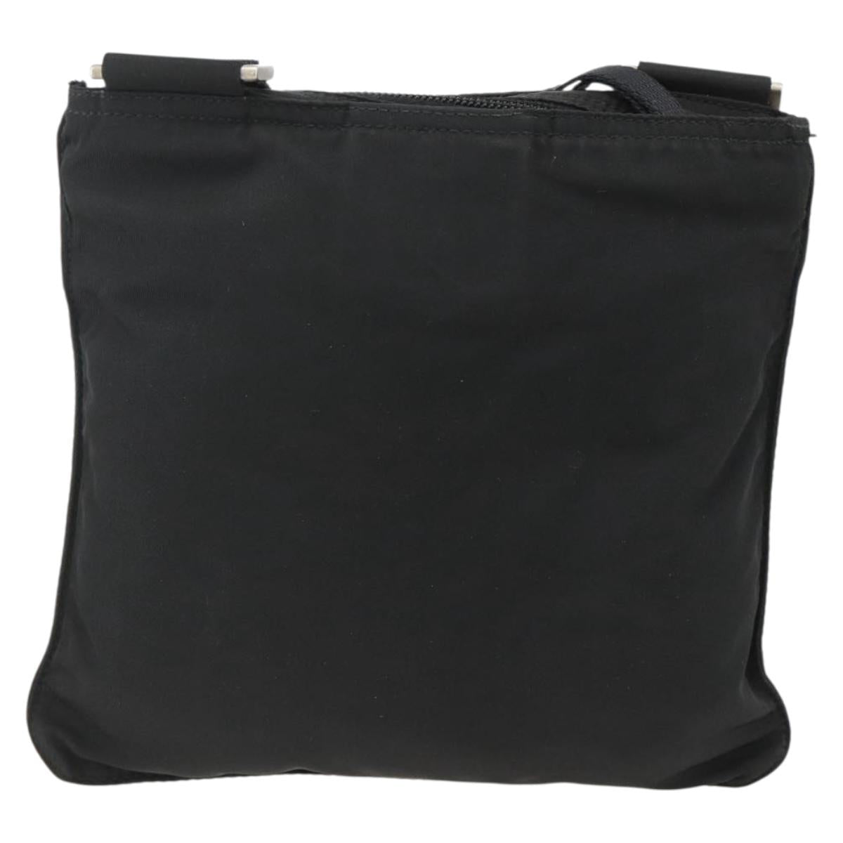 PRADA Shoulder Bag Nylon Black Silver Auth ep13949