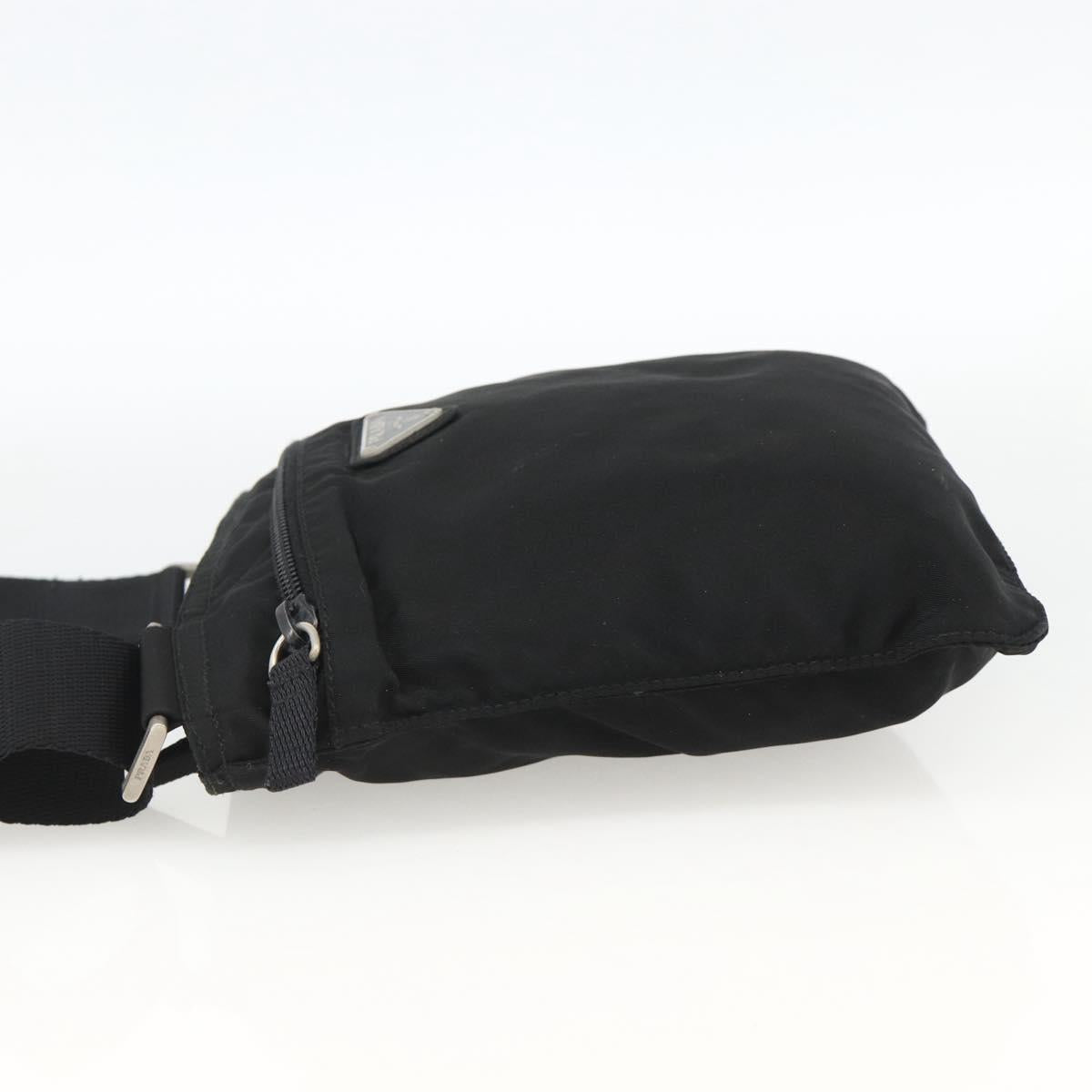 PRADA Shoulder Bag Nylon Black Silver Auth ep13949
