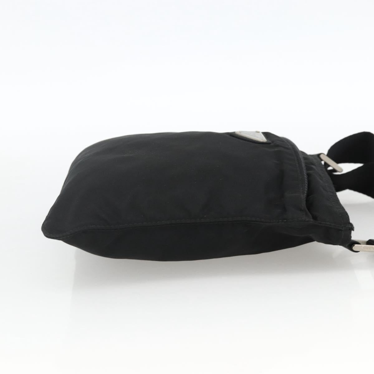 PRADA Shoulder Bag Nylon Black Silver Auth ep13949