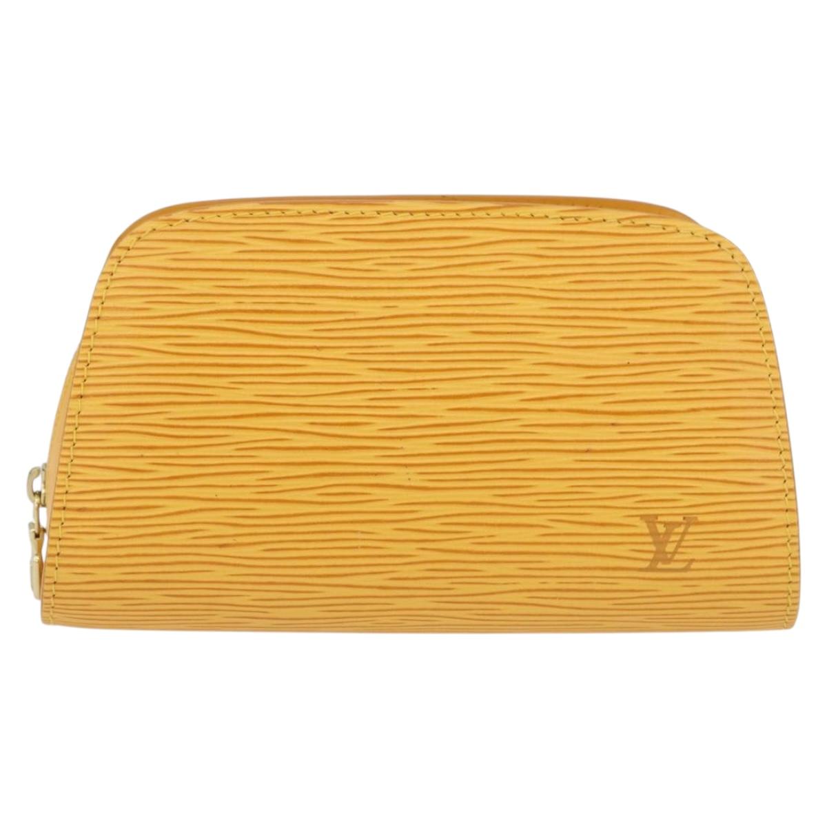 LOUIS VUITTON Epi Dauphine PM Pouch Yellow M48449 LV Auth ep13951